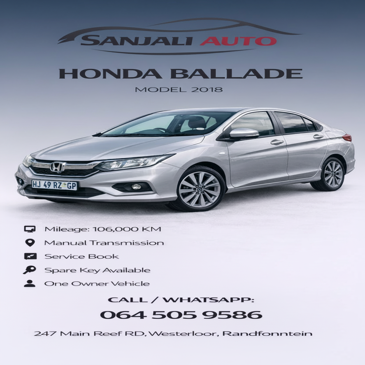 HONDA BALLADE – 2018 MODEL