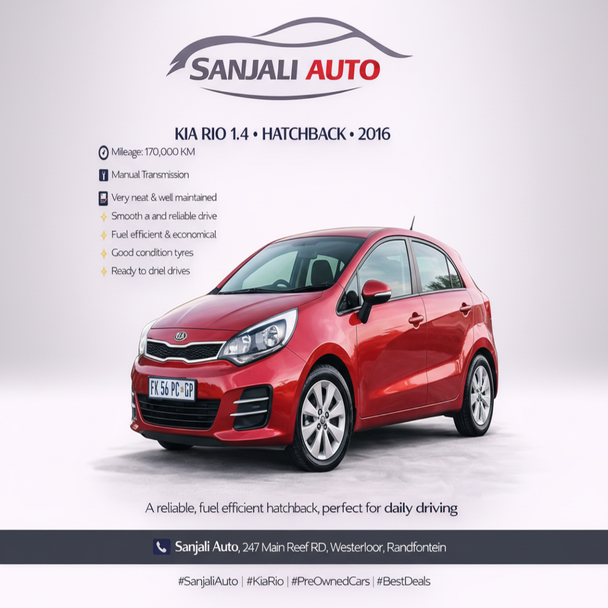 KIA RIO 1.4 HATCHBACK 2016